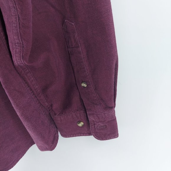 Eddie Bauer Mens Bainbridge flannel purple heavyweight Button Down Sz XL - Picture 8 of 8